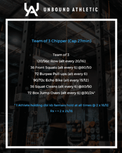 Team of 3 workout